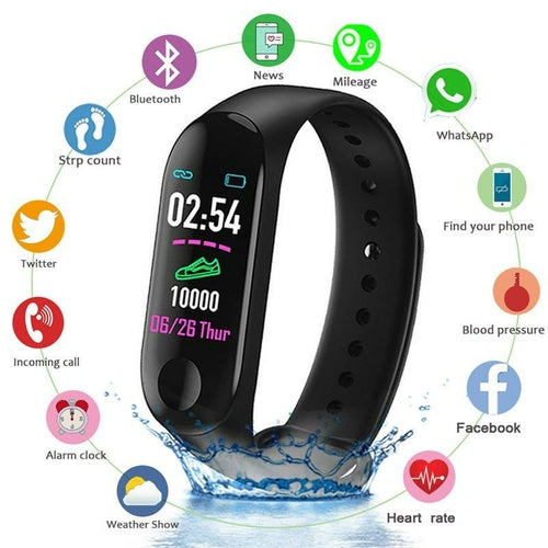 M3 Smart Band Fitness Tracker Sport Bracelet Heart Rate Blood Pressure