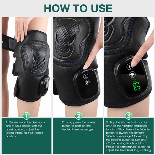 Electric Heat Knee Massager Pain Knee Joint Brace Support